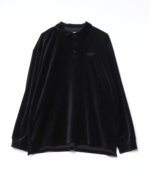 fridge(フリッジ)の「【White Mountaineering】ホワイトマウンテニアリング WM×UMBRO VELOUR POLO SHIRT(シャツ/ブラウス・メンズ・ネイビー/ブラック・SMALL/X-LARGE/XX-LARGE)」の1枚目の写真