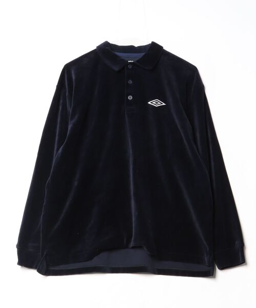 fridge(フリッジ)の「【White Mountaineering】ホワイトマウンテニアリング WM×UMBRO VELOUR POLO SHIRT(シャツ/ブラウス・メンズ・ネイビー/ブラック・SMALL/X-LARGE/XX-LARGE)」の3枚目の写真