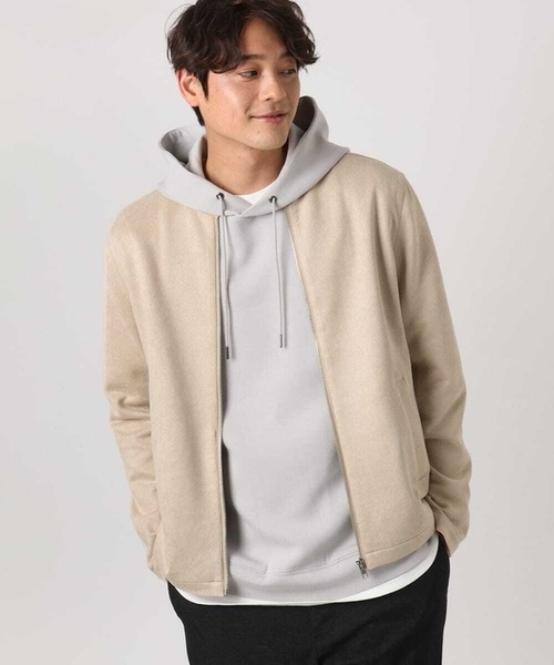 a.v.v(アーヴェヴェ)の「【洗濯機で洗える】フェイクスエードシングルライダース(ライダースジャケット・メンズ・ベージュ/グレー・46/48)」の1枚目の写真