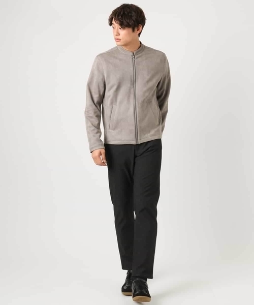 a.v.v(アーヴェヴェ)の「【洗濯機で洗える】フェイクスエードシングルライダース(ライダースジャケット・メンズ・ベージュ/グレー・46/48)」の4枚目の写真