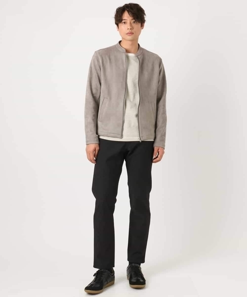 a.v.v(アーヴェヴェ)の「【洗濯機で洗える】フェイクスエードシングルライダース(ライダースジャケット・メンズ・ベージュ/グレー・46/48)」の5枚目の写真