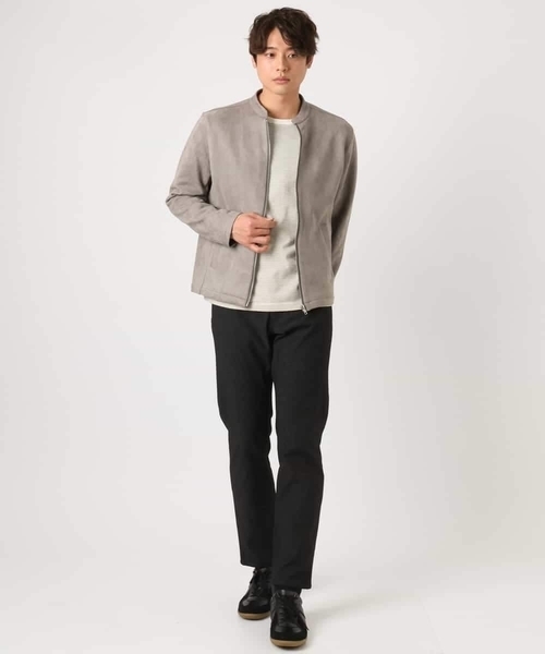 a.v.v(アーヴェヴェ)の「【洗濯機で洗える】フェイクスエードシングルライダース(ライダースジャケット・メンズ・ベージュ/グレー・46/48)」の6枚目の写真