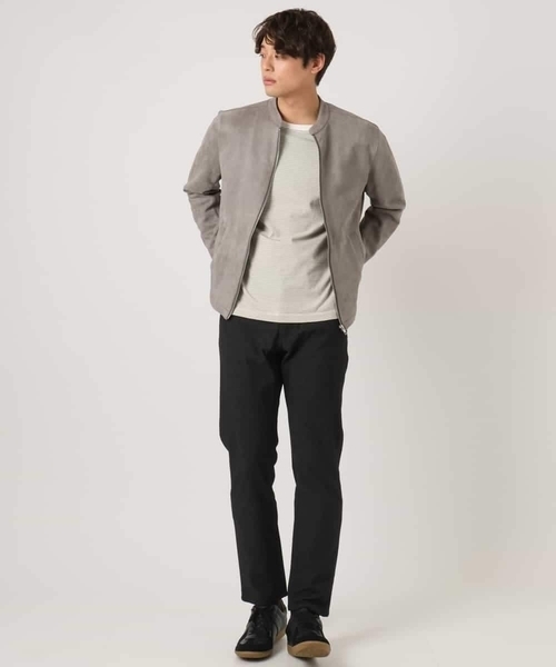 a.v.v(アーヴェヴェ)の「【洗濯機で洗える】フェイクスエードシングルライダース(ライダースジャケット・メンズ・ベージュ/グレー・46/48)」の8枚目の写真