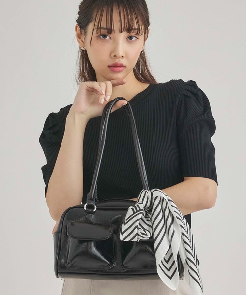 fifth（フィフス）の「レクタングルスカーフ（マフラー・レディース・ブラック/ホワイト/ブラウン・FREE）」の4枚目の写真