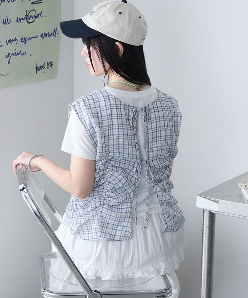 新品未使用　訳あり　チェックレイヤードトップス 150cm チェックシャツレイヤードトップス（Tシャツ/カットソー