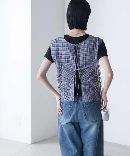 新品未使用　訳あり　チェックレイヤードトップス 150cm チェックシャツレイヤードトップス（Tシャツ/カットソー