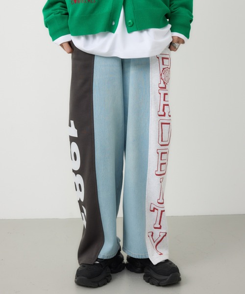 RODEO CROWNS WIDE BOWL（ロデオクラウンズワイドボウル）の「custom パンツ（その他パンツ・レディース・ライトブルー/ブラック/オフホワイト・SMALL/MEDIUM）」の3枚目の写真