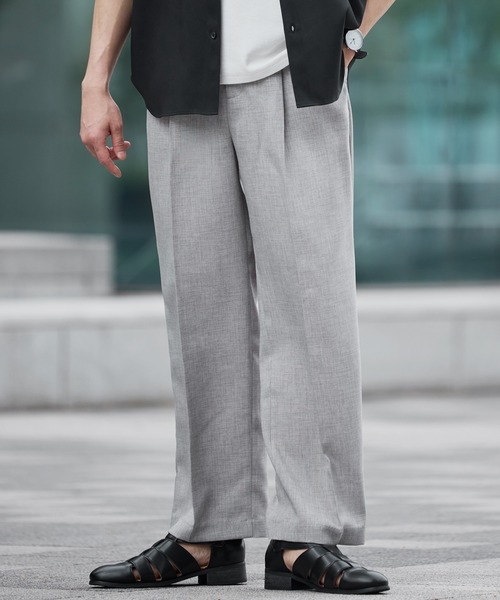 SPU（スプ）の「TR / コーデュロイ マルチファブリックリラクシングタックワイドスラックスパンツ（スラックス・メンズ・ブラック系/ブラック/ネイビー系/グレー系/ベージュ系/チャコール/ベージュ/ブラウン/ブラック系1/グレー系1/ネイビー系1/ブラウン系1・XL/L/M/S）」の5枚目の写真