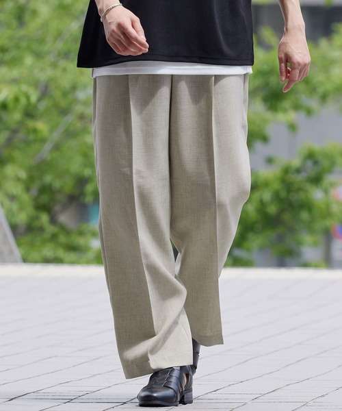 SPU（スプ）の「TR / コーデュロイ マルチファブリックリラクシングタックワイドスラックスパンツ（スラックス・メンズ・ブラック系/ブラック/ネイビー系/グレー系/ベージュ系/チャコール/ベージュ/ブラウン/ブラック系1/グレー系1/ネイビー系1/ブラウン系1・XL/L/M/S）」の10枚目の写真