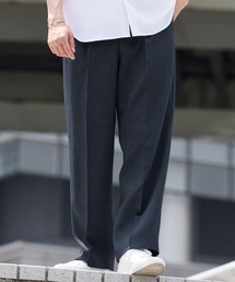 TR / マルチファブリックリラクシングタックワイドスラックスパンツ