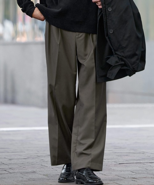 SPU（スプ）の「TR / コーデュロイ マルチファブリックリラクシングタックワイドスラックスパンツ（スラックス・メンズ・ブラック系/ブラック/ネイビー系/グレー系/ベージュ系/チャコール/ベージュ/ブラウン/ブラック系1/グレー系1/ネイビー系1/ブラウン系1・XL/L/M/S）」の7枚目の写真