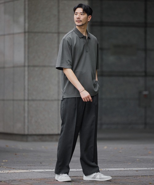 SPU（スプ）の「TR / コーデュロイ マルチファブリックリラクシングタックワイドスラックスパンツ（スラックス・メンズ・ブラック系/ブラック/ネイビー系/グレー系/ベージュ系/チャコール/ベージュ/ブラウン/ブラック系1/グレー系1/ネイビー系1/ブラウン系1・XL/L/M/S）」の14枚目の写真