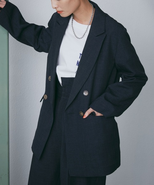 ROSE BUD（ローズバッド）の「テーラードジャケット（テーラードジャケット・レディース・ライトグリーン/ネイビー・S/M）」の2枚目の写真