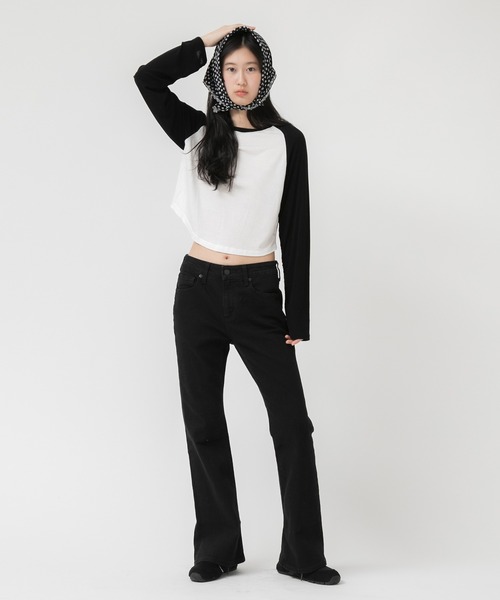 ガーリッシュ♡girlishブラックロングTシャツ ガーリッシュ♡girlishブラックロングTシャツ