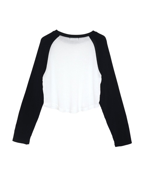 HEILIS（ヘイリス）の「シアーラグランロングＴシャツ /長袖 ロンT クロップド丈 ミニマル 韓国 ノームコア シティガール 秋服 冬服 春服 ホワイト グレー（Tシャツ/カットソー・レディース・ホワイト/グレー・FREE）」の22枚目の写真