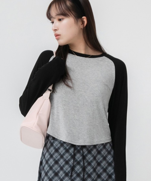 HEILIS(ヘイリス)の「シアーラグランロングTシャツ(Tシャツ/カットソー・レディース・ホワイト/グレー・FREE)」の14枚目の写真
