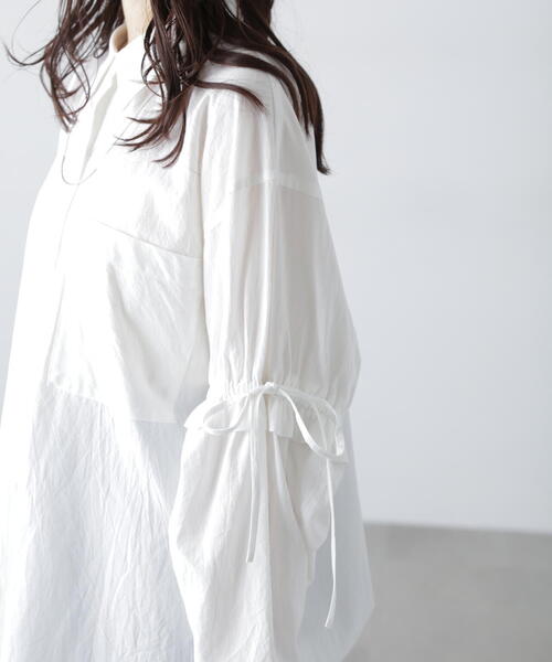 FREE'S MART(フリーズマート)の「◆袖ドロストオーバーシャツ(シャツ/ブラウス・レディース・ホワイト/ブルー/ピンク・FREE)」の18枚目の写真