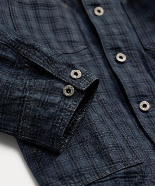RRL デニムチェックジャケット セール】チェック ジャカードウーブン デニム ジャケット
