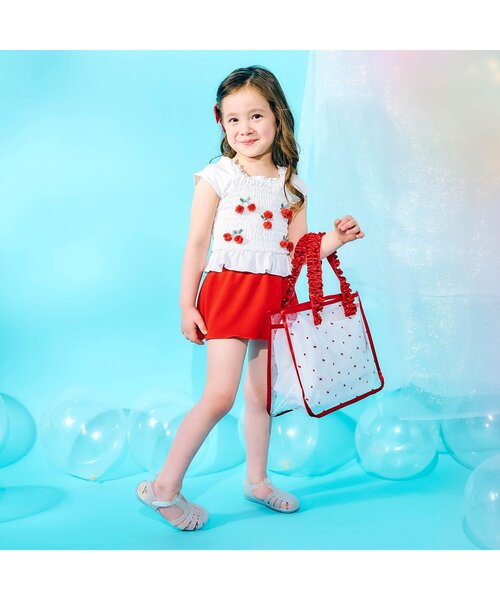apres les cours（アプレレクール）の「さくらんぼ・ハート柄フリルスイムバッグ（スイムグッズ・キッズ・サックスブルー/レッド・FREE）」の16枚目の写真