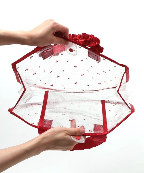 apres les cours（アプレレクール）の「さくらんぼ・ハート柄フリルスイムバッグ（スイムグッズ・キッズ・サックスブルー/レッド・FREE）」の13枚目の写真