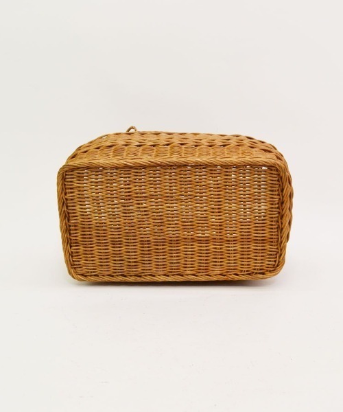インドネシア　新品タグ付　ラタン手編み　横長かごBag　NATURAL インドネシア 新品タグ付 ラタン手編み 横長かごBag Brack