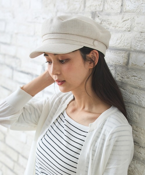 Honeys（ハニーズ）の「マリンキャスケット（キャスケット・レディース・アイボリー/ブラック/グレー・FREE）」の5枚目の写真