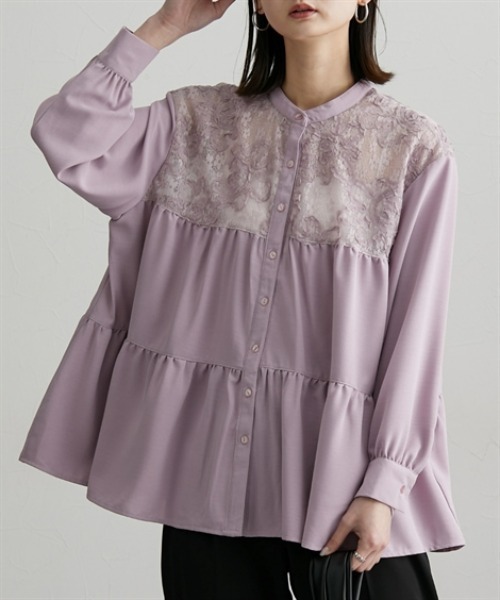 nissen（ニッセン）の「切替ティアードシャツ（シャツ/ブラウス・レディース・ブラック/オフホワイト/ピンク・M/L/LL）」の15枚目の写真