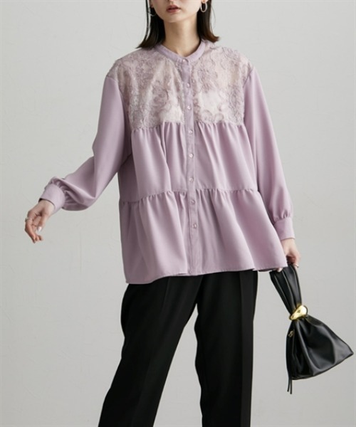 nissen（ニッセン）の「切替ティアードシャツ（シャツ/ブラウス・レディース・ブラック/オフホワイト/ピンク・M/L/LL）」の17枚目の写真