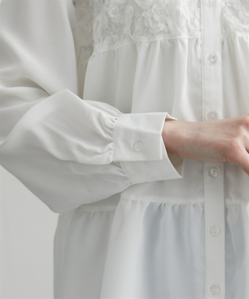 nissen（ニッセン）の「切替ティアードシャツ（シャツ/ブラウス・レディース・ブラック/オフホワイト/ピンク・M/L/LL）」の22枚目の写真