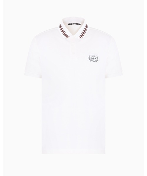 EMPORIO ARMANI EA7（エンポリオアルマーニイーエーセブン）の「<オンライン限定>【エンポリオ アルマーニ EA7】Golf Club ポロシャツ ストレッチコットン／モダール混紡ジャージー（ポロシャツ・メンズ・ホワイト/グリーン系・MEDIUM/SMALL/X-LARGE/XX-LARGE/LARGE/X-SMALL）」の6枚目の写真
