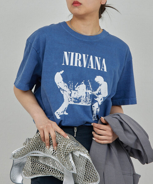 GALLARDAGALANTE(ガリャルダガランテ)の「【GOOD ROCK SPEED】プリントTシャツ『NIRVANA』(Tシャツ/カットソー・レディース・ネイビー・FREE)」の3枚目の写真