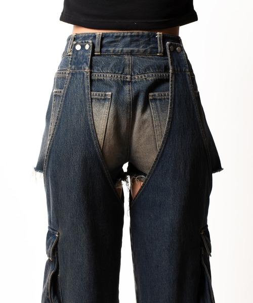 2WAYカーゴオーバーダイデニム（デニムパンツ）｜SPIRALGIRL