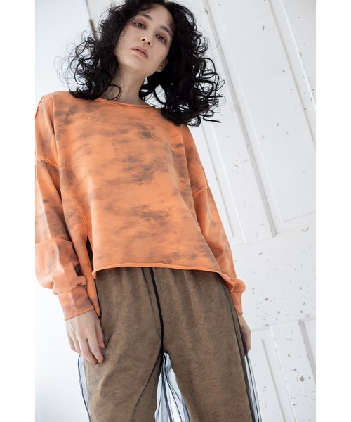 OSMOSIS(オズモーシス)の「裏毛ワイドプルオーバー(スウェット・レディース・ホワイト/オレンジ/ブラック・ONE SIZE)」の8枚目の写真