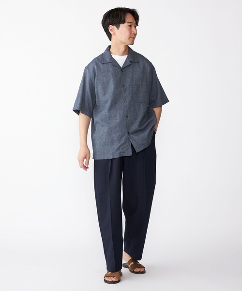 SHIPS(シップス)の「SHIPS: コットン パナマ ショートスリーブ シャツ(シャツ/ブラウス・メンズ・ブラック/ネイビー/ブラウン・X-LARGE/LARGE/MEDIUM/SMALL)」の12枚目の写真