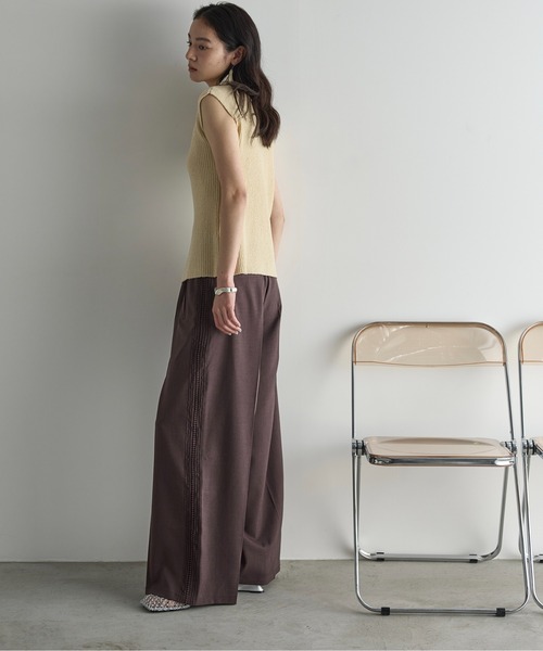 THE YOn（ザヨン）の「2WAYフロントスリットフレンチスリーブブークレニットトップス（ニット/セーター・レディース・テラコッタ/ベージュ/アイボリー・FREE）」の21枚目の写真
