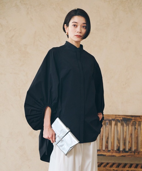 ever closet（エバークローゼット）の「ボリュームスリーブブラウス（シャツ/ブラウス・レディース・ホワイト/ブラック・F）」の2枚目の写真