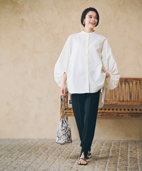 ever closet（エバークローゼット）の「ボリュームスリーブブラウス（シャツ/ブラウス・レディース・ホワイト/ブラック・F）」の3枚目の写真