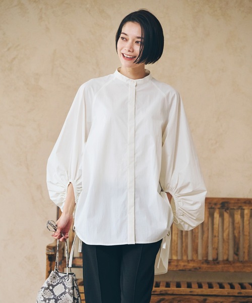 ever closet（エバークローゼット）の「ボリュームスリーブブラウス（シャツ/ブラウス・レディース・ホワイト/ブラック・F）」の4枚目の写真