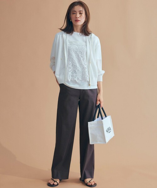 洗える】シャイニーシアー ニット パーカー（パーカー）｜23区