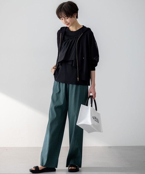 洗える】シャイニーシアー ニット パーカー（パーカー）｜23区