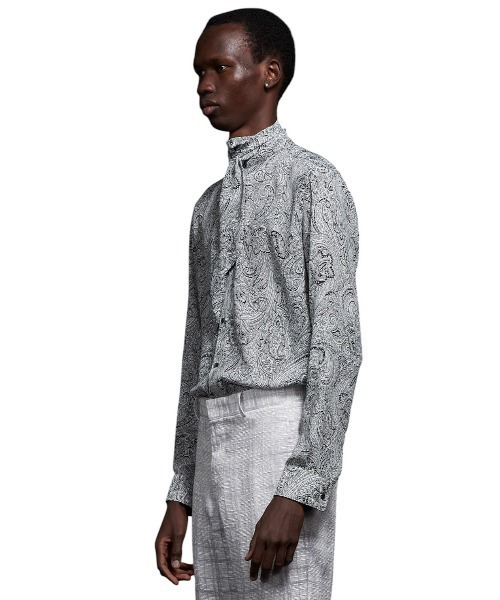 GalaabenD（ガラアーベント）の「Matte Paisley Ribbon Shirt マットペイズリーリボンシャツ（シャツ/ブラウス・メンズ・ホワイト/ブラック・44/46/48）」の3枚目の写真