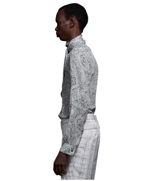 GalaabenD（ガラアーベント）の「Matte Paisley Ribbon Shirt マットペイズリーリボンシャツ（シャツ/ブラウス・メンズ・ホワイト/ブラック・44/46/48）」の4枚目の写真