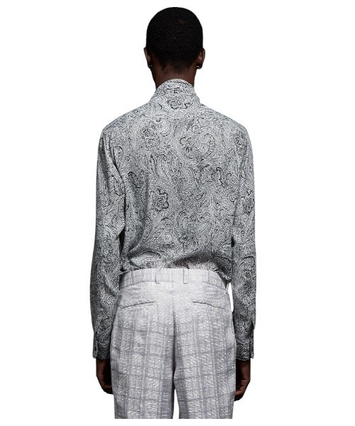 GalaabenD（ガラアーベント）の「Matte Paisley Ribbon Shirt マットペイズリーリボンシャツ（シャツ/ブラウス・メンズ・ホワイト/ブラック・44/46/48）」の5枚目の写真