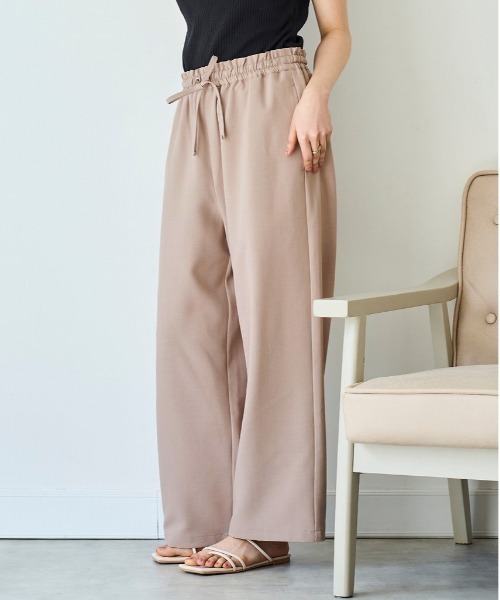 mil（ミル）の「【再生産】【UVケア・接触冷感】リラックスワイドパンツ（その他パンツ・レディース・モカ/サックスブルー/ブラック/チャコールグレー/グレイッシュベージュ/アッシュブラウン・M-Regular/S-Short/M-Short/S-Regular）」の4枚目の写真