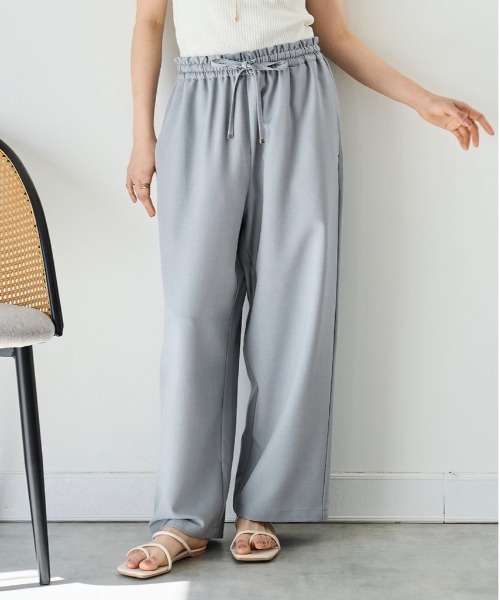 mil（ミル）の「【再生産】【UVケア・接触冷感】リラックスワイドパンツ（その他パンツ・レディース・モカ/サックスブルー/ブラック/チャコールグレー/グレイッシュベージュ/アッシュブラウン・M-Regular/S-Short/M-Short/S-Regular）」の14枚目の写真