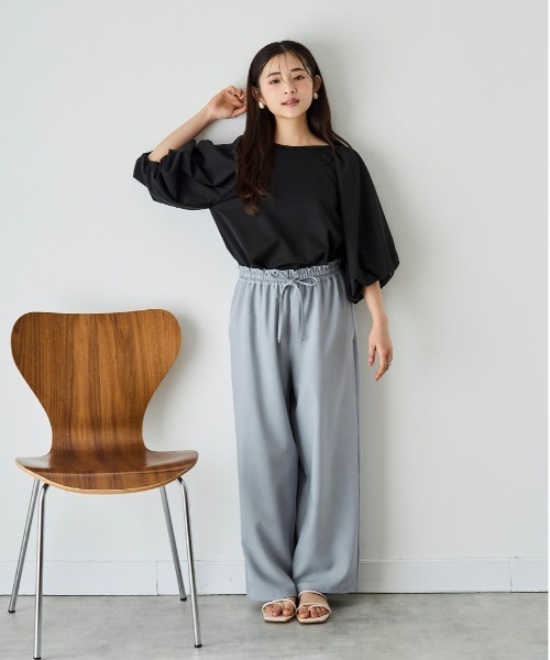 mil（ミル）の「【再生産】【UVケア・接触冷感】リラックスワイドパンツ（その他パンツ・レディース・モカ/サックスブルー/ブラック/チャコールグレー/グレイッシュベージュ/アッシュブラウン・M-Regular/S-Short/M-Short/S-Regular）」の22枚目の写真