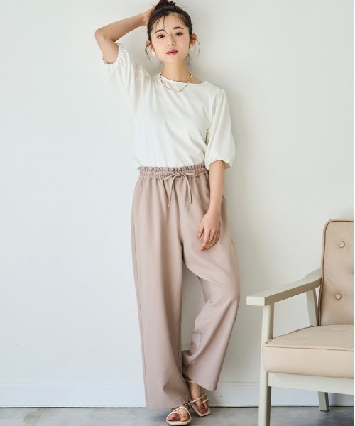 mil（ミル）の「【再生産】【UVケア・接触冷感】リラックスワイドパンツ（その他パンツ・レディース・モカ/サックスブルー/ブラック/チャコールグレー/グレイッシュベージュ/アッシュブラウン・M-Regular/S-Short/M-Short/S-Regular）」の17枚目の写真