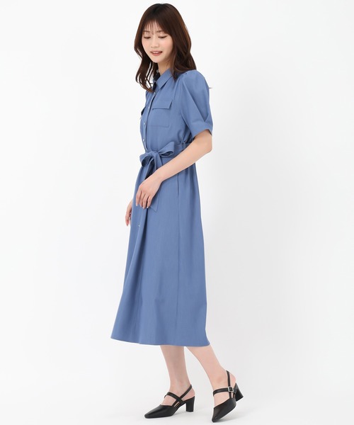 MISCH MASCH(ミッシュマッシュ)の「パフスリーブポケットシャツワンピース(ワンピース・レディース・ブラック/ベージュ/ブルー・S/M)」の14枚目の写真