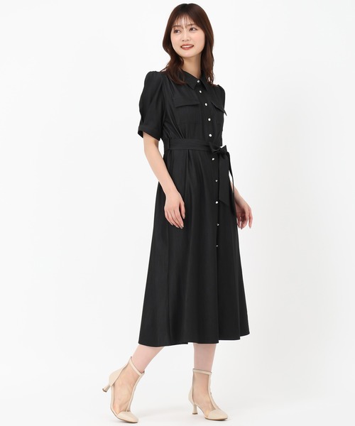 MISCH MASCH(ミッシュマッシュ)の「パフスリーブポケットシャツワンピース(ワンピース・レディース・ブラック/ベージュ/ブルー・S/M)」の15枚目の写真