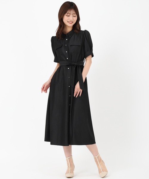 MISCH MASCH(ミッシュマッシュ)の「パフスリーブポケットシャツワンピース(ワンピース・レディース・ブラック/ベージュ/ブルー・S/M)」の16枚目の写真